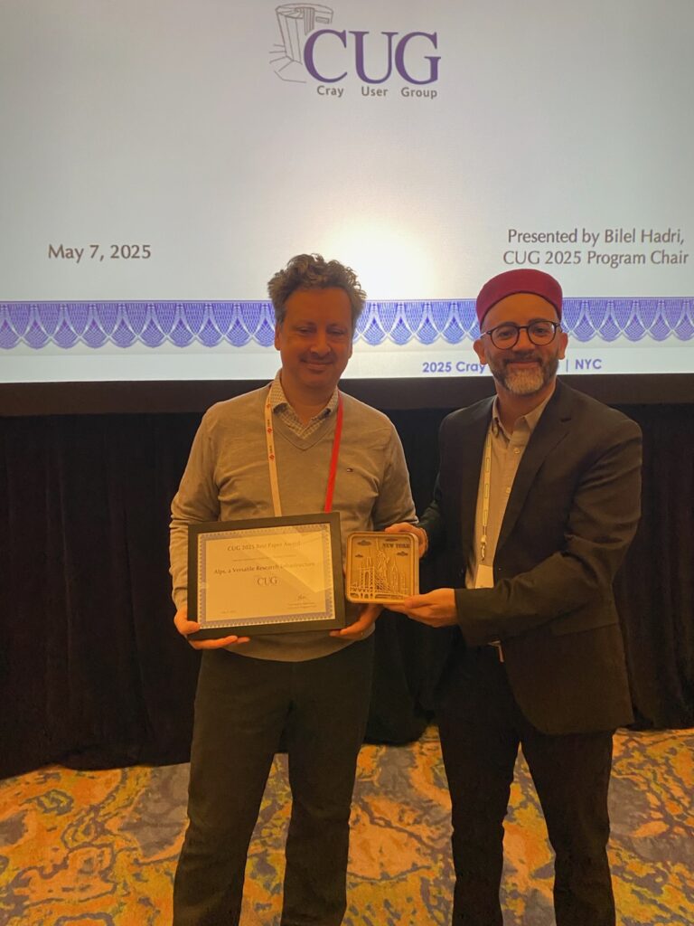 CUG 2025 Best Paper Award winner